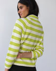 The Mock Neck - Sour Melon & Creme Stripe