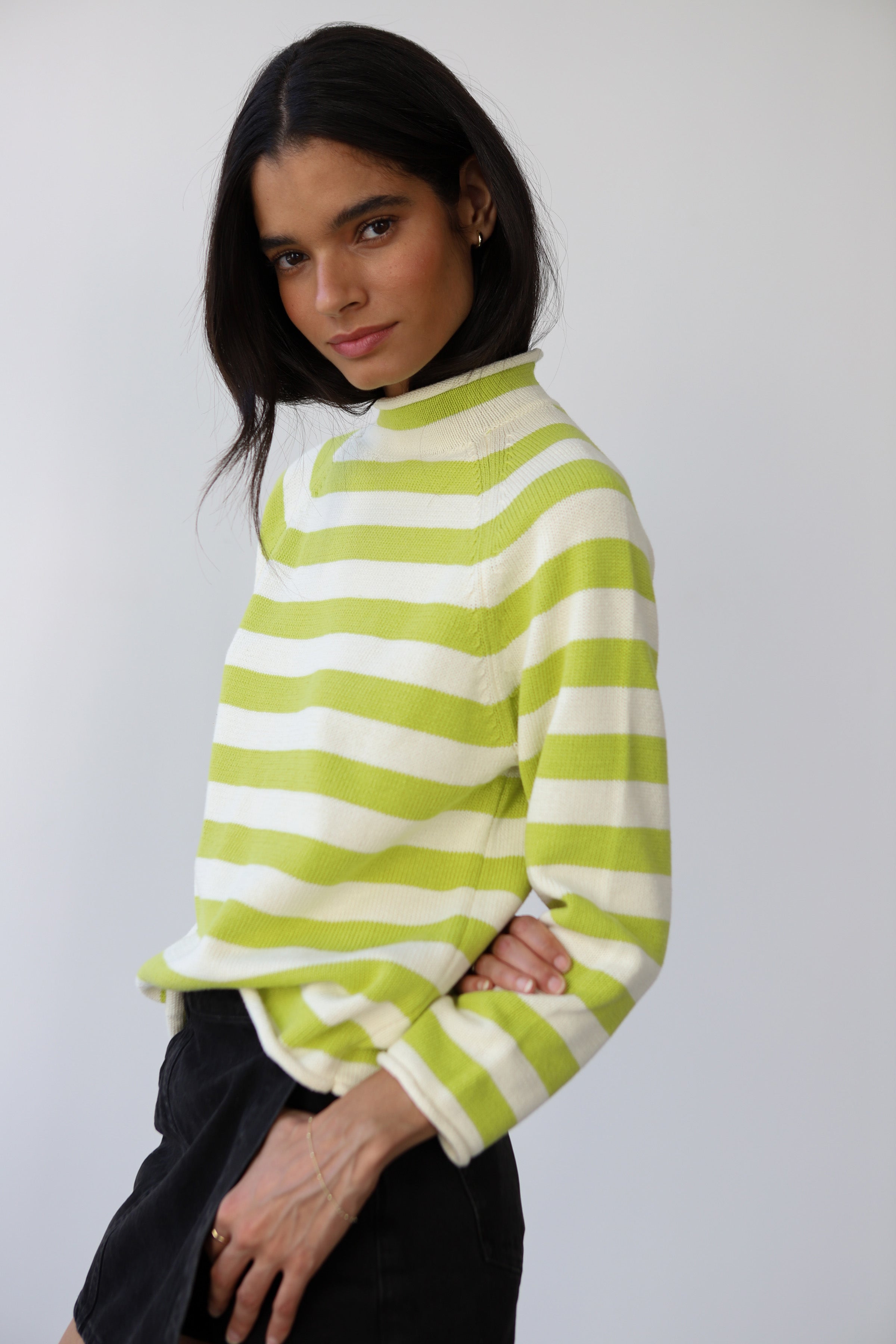 The Mock Neck - Sour Melon – Callahan Knitwear