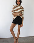 The Mock Neck - Ginger Root & Creme Stripe