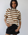 The Mock Neck - Ginger Root & Creme Stripe