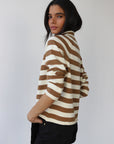 The Mock Neck - Ginger Root & Creme Stripe