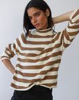 The Mock Neck - Ginger Root & Creme Stripe