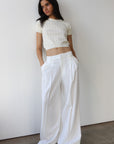 Nerissa Pointelle Tee - Creme