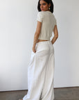 Nerissa Pointelle Tee - Creme