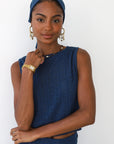 Nerissa Pointelle Tank - Navy