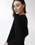 Nerissa Pointelle Cardigan - Black