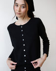 Pointelle Handkerchief Scarf - Black