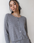 Pointelle Handkerchief Scarf - Heather Grey