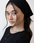 Pointelle Handkerchief Scarf - Black