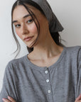 Pointelle Handkerchief Scarf - Heather Grey