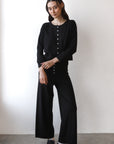 Nerissa Pointelle Pant - Black