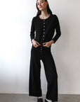 Nerissa Pointelle Pant - Black