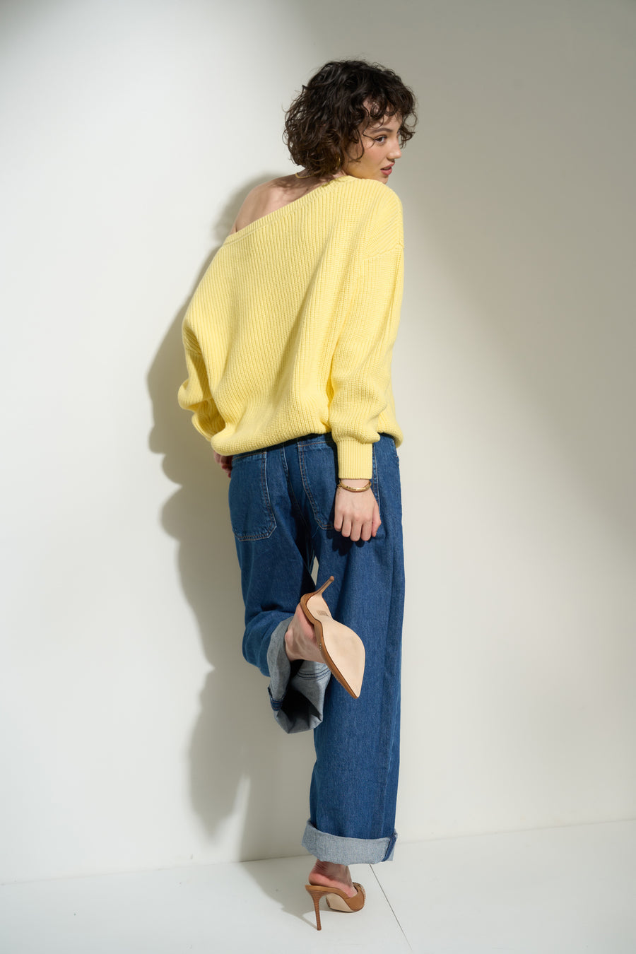 Off The Shoulder Top - Yellow - Sample