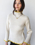 Rue Rib Turtleneck - Creme