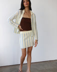 Sienna Crochet Button Down - Moody Blue