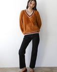 Tina V-Neck Pullover - Bronze
