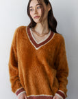 Tina V-Neck Pullover - Bronze