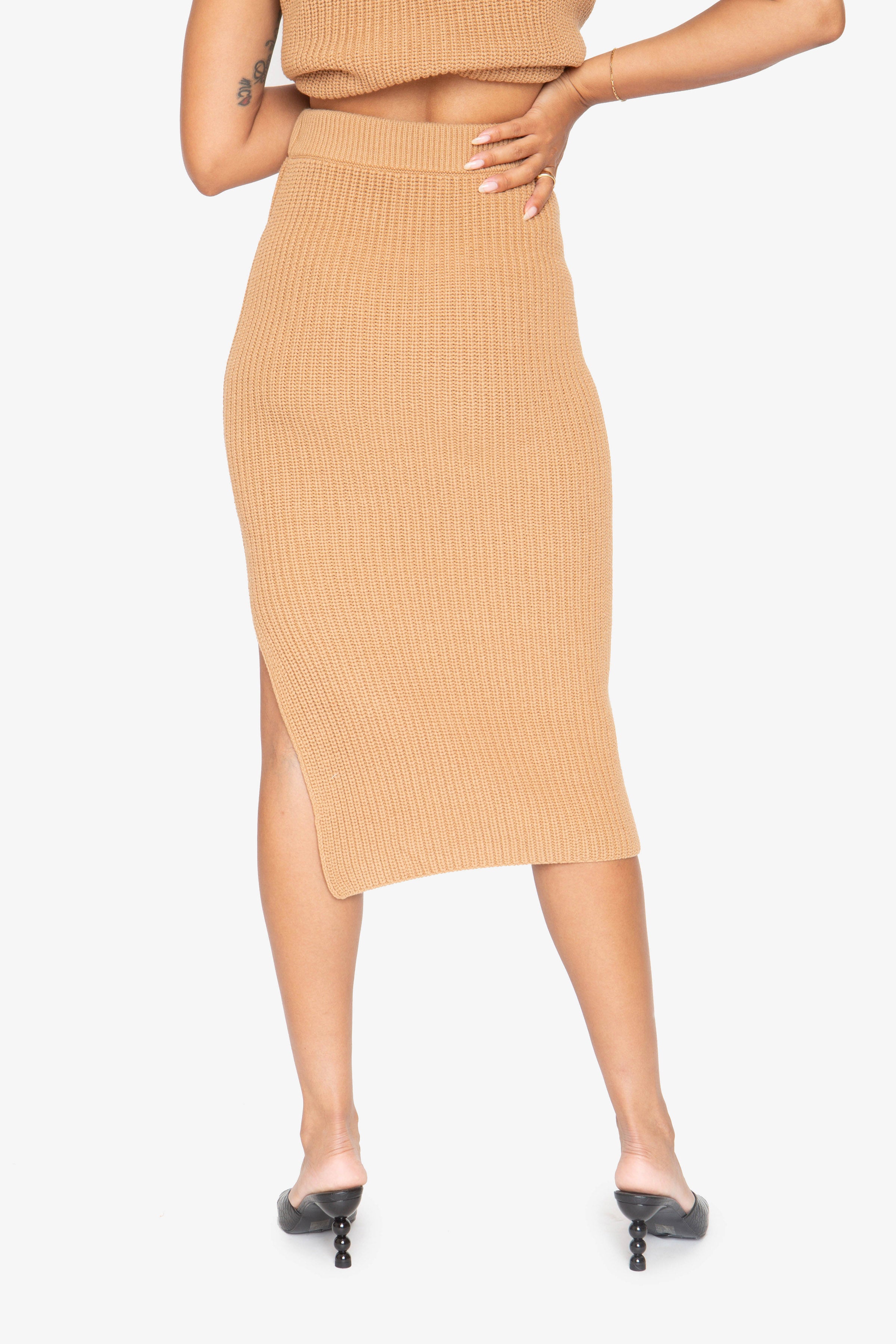 Tight knit outlet midi skirt