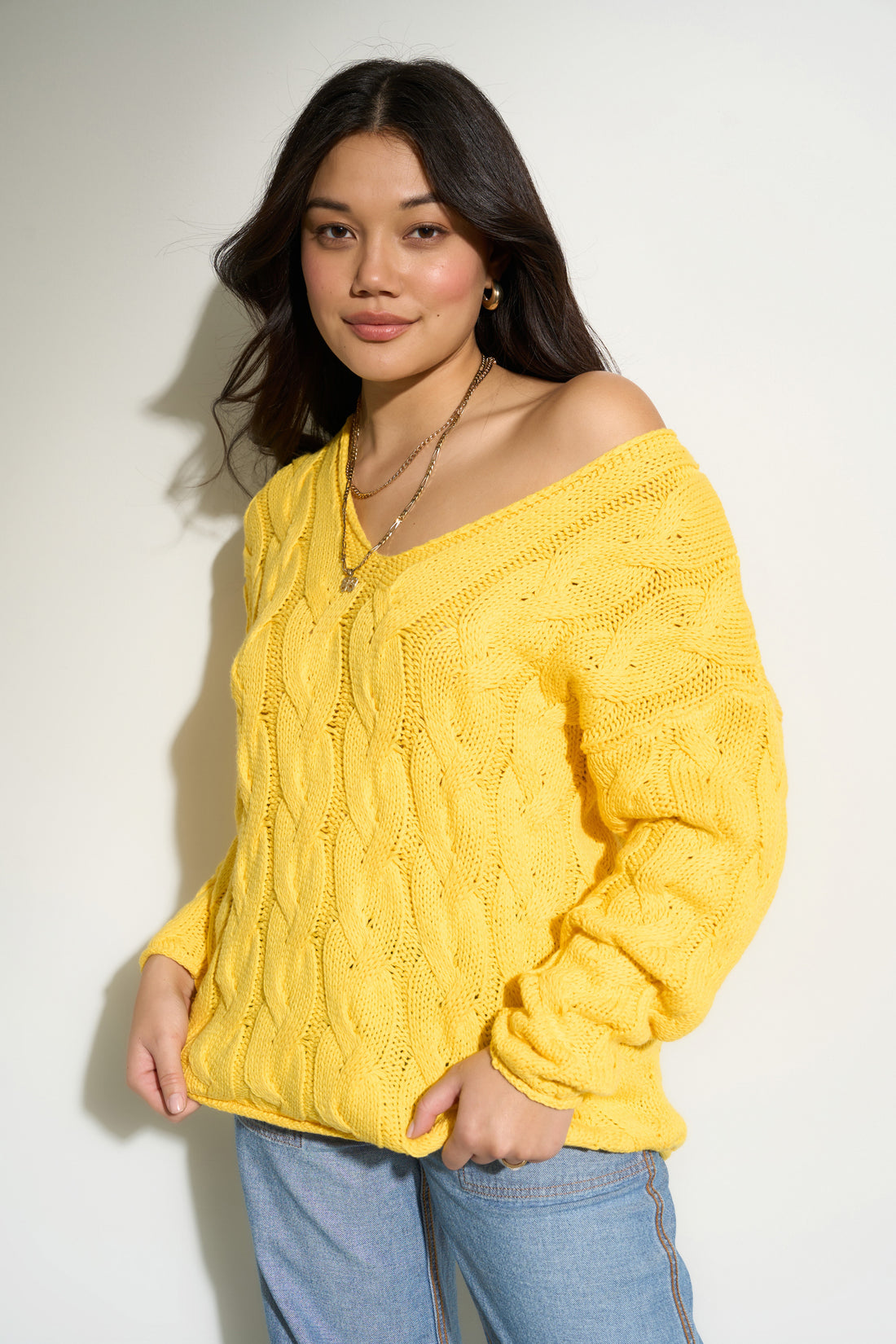 Alfie Cableknit Sweater - Yellow