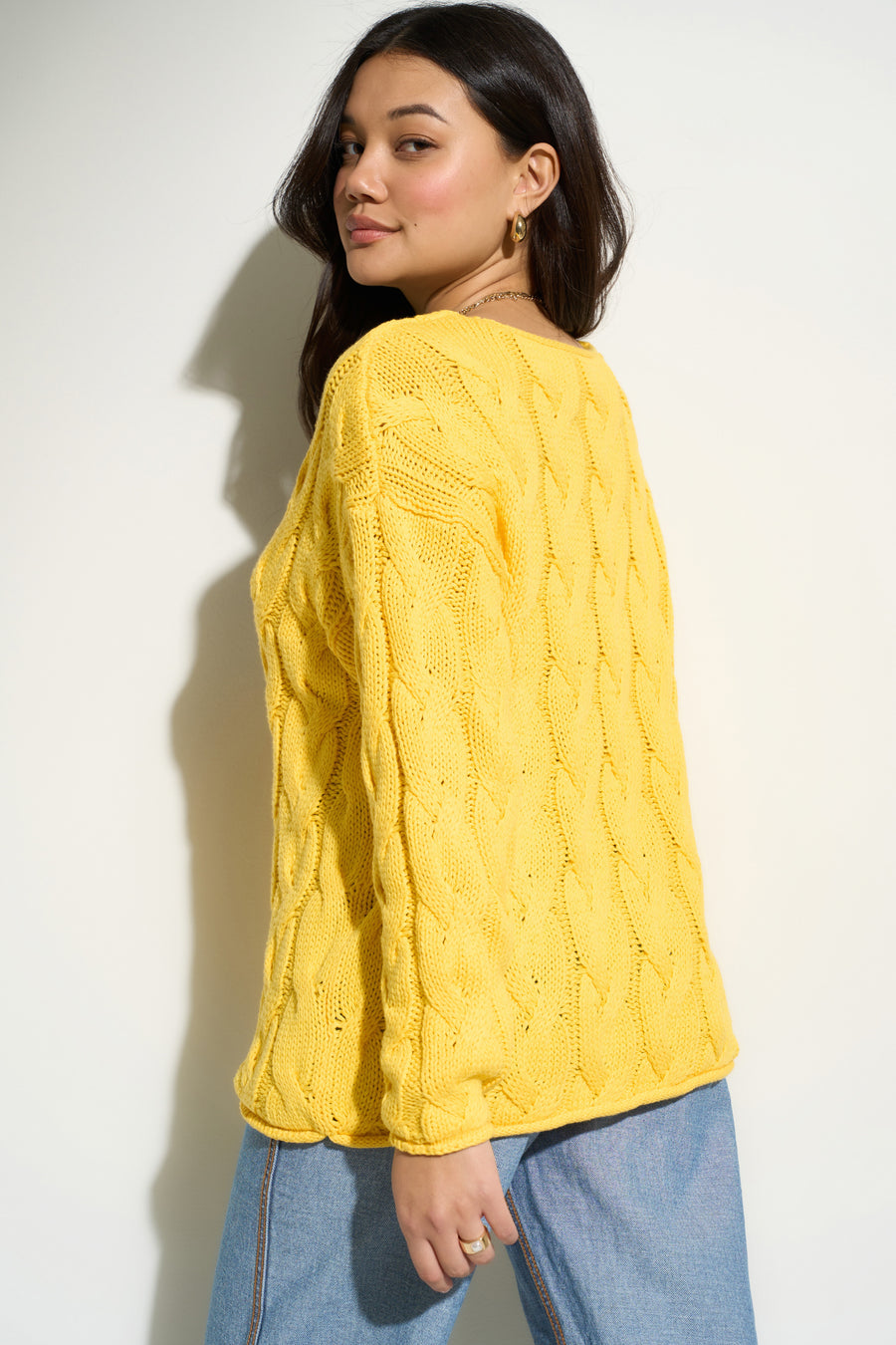 Alfie Cableknit Sweater - Yellow