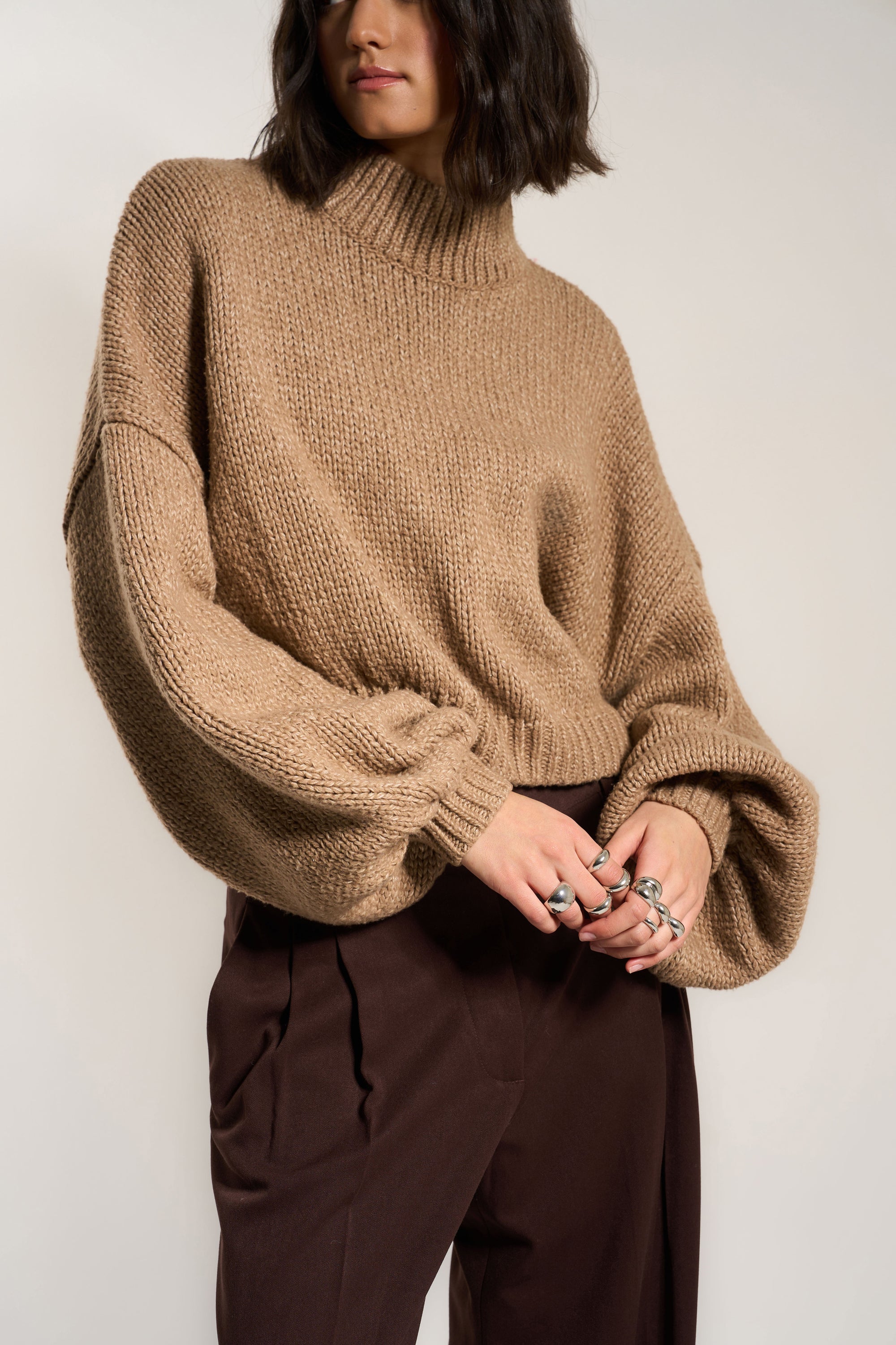 Bellamy Crop Pullover - Raw Umber