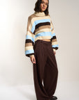 Bellamy Crop Pullover - Sky Stripe