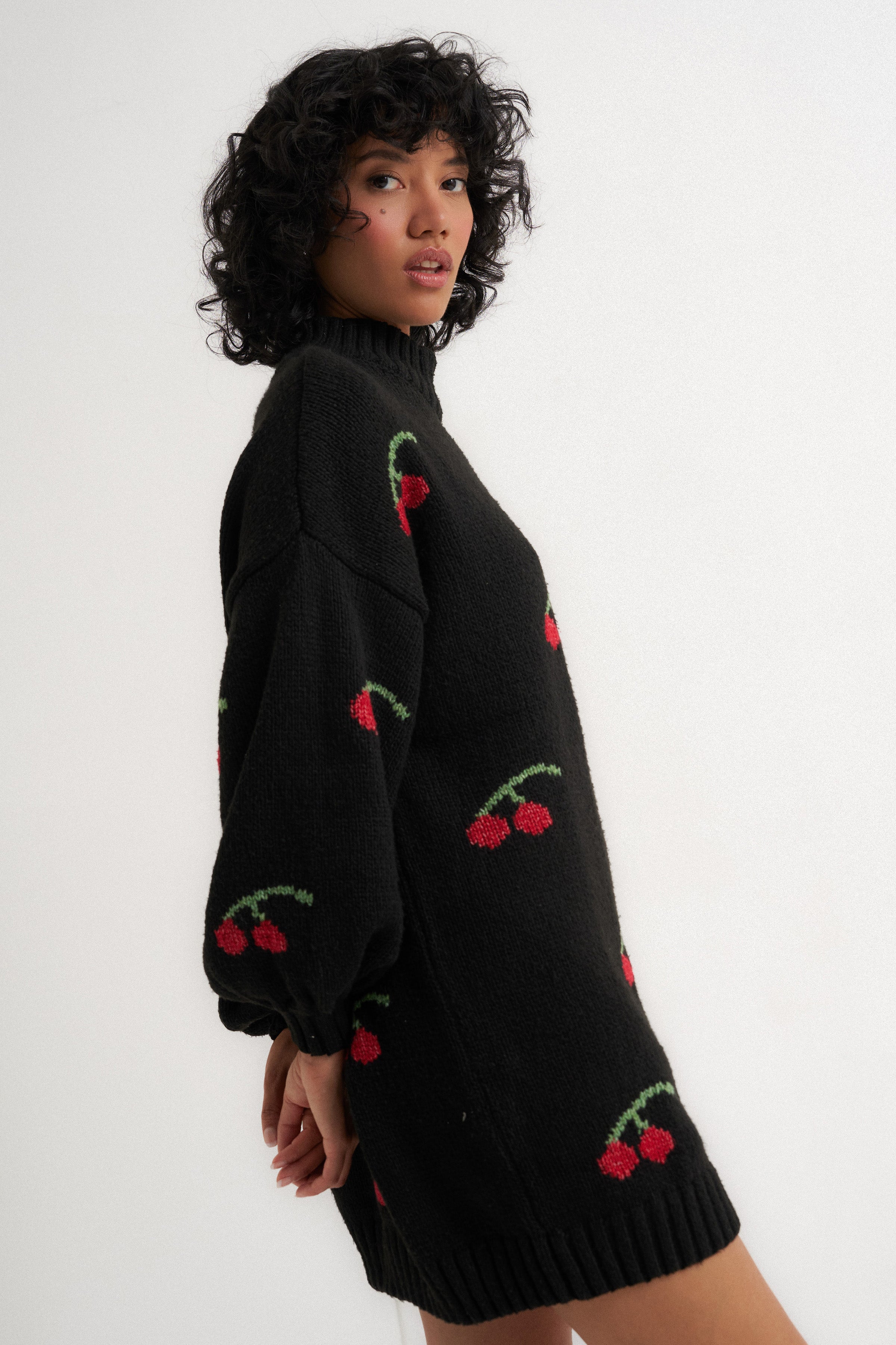 Bellamy Mini Dress - Black Cherry – Callahan Knitwear