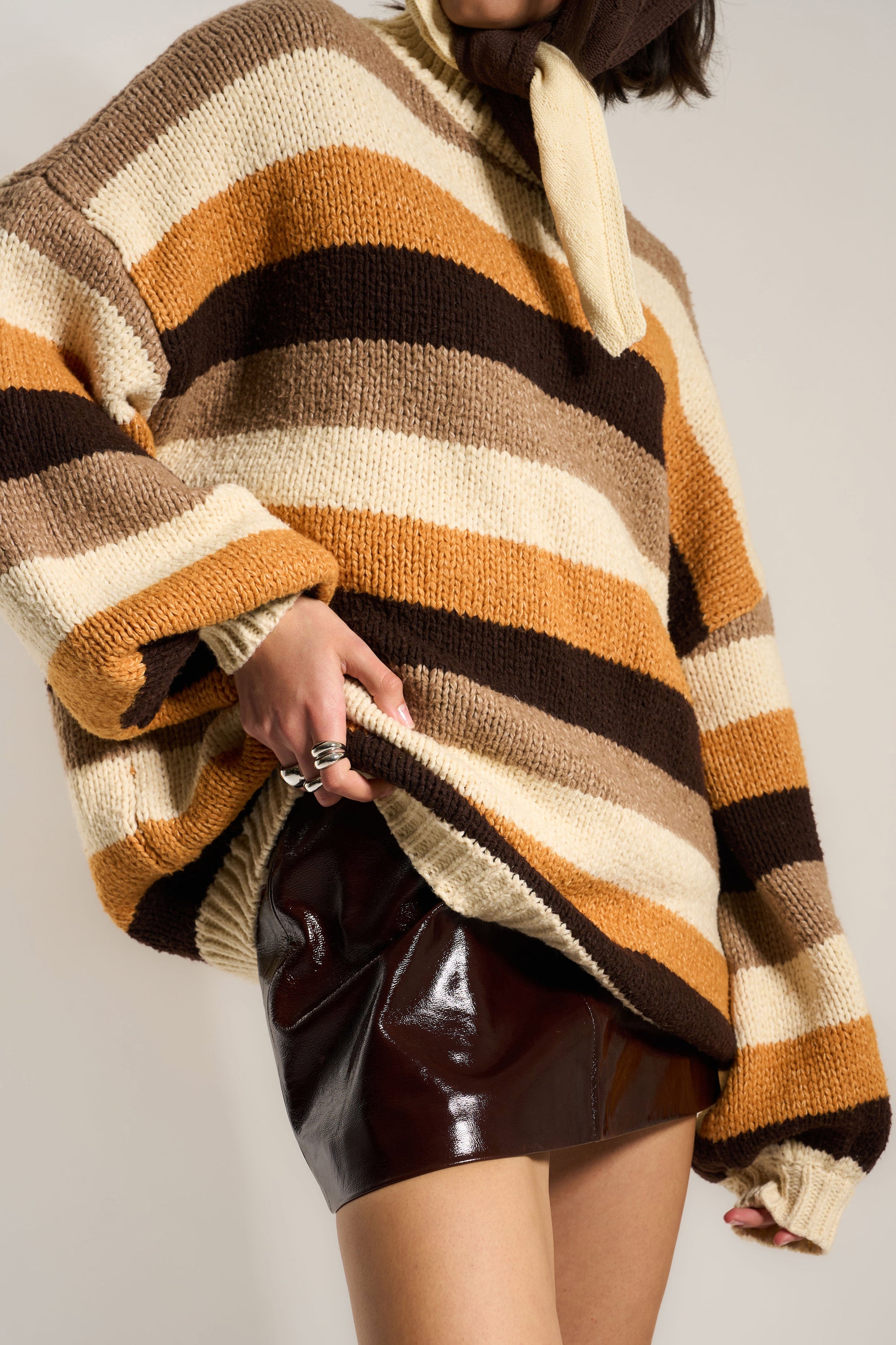 Bellamy Pullover - Raw Umber Stripe