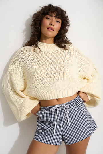 Bellamy Cropped Sweater - Swan