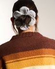 Bloom Handknitted Scrunchie - Heather Grey