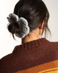 Bloom Handknitted Scrunchie - Heather Grey