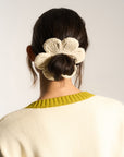 Bloom Handknitted Scrunchie - Creme