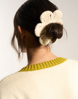 Bloom Handknitted Scrunchie - Creme