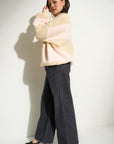 Bellamy Chunky Knit Pullover - Pink Stripe