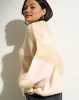 Bellamy Chunky Knit Pullover - Pink Stripe