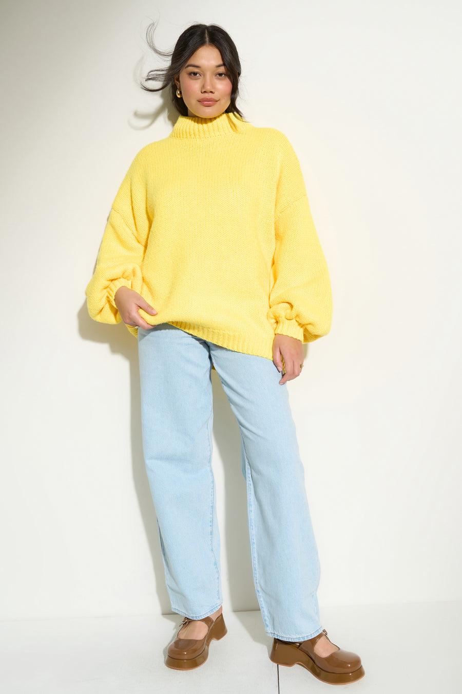Bellamy Chunky Knit Pullover - Yellow