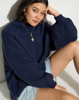 Bellamy Chunky Knit Pullover - Navy