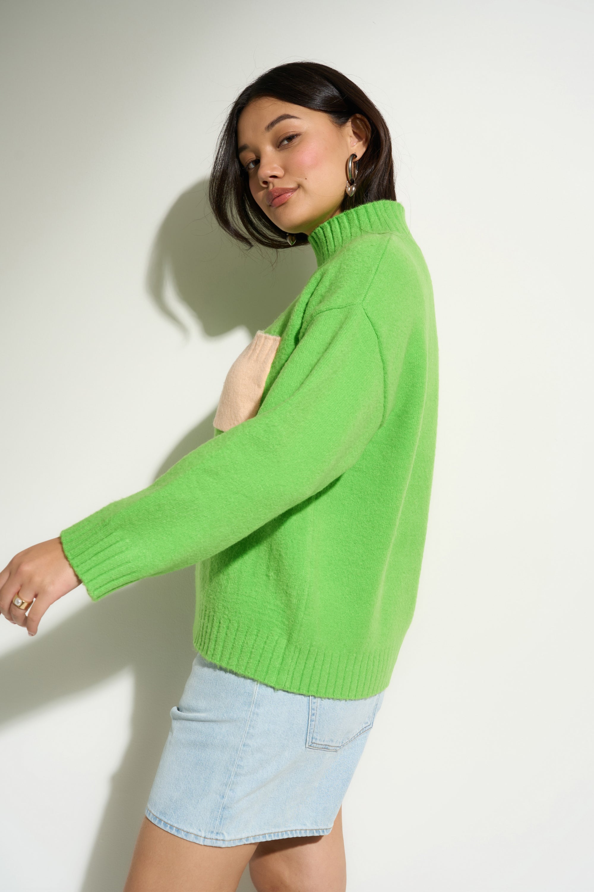 Bradley Oversized Turtleneck - Green