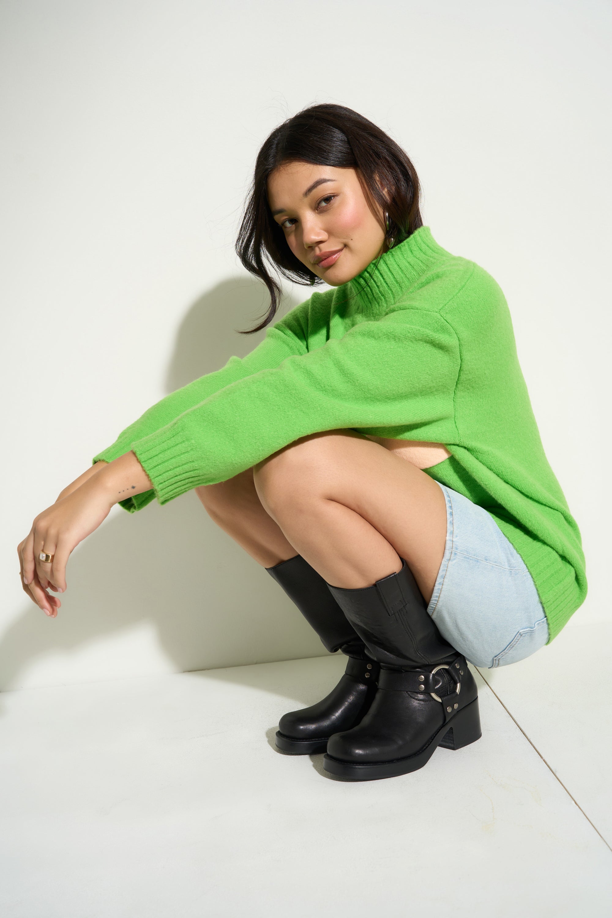 Bradley Oversized Turtleneck - Green