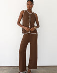 Clara Stitch Pant - Chocolate