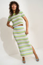 Clover Maxi Skirt - Kiwi Stripe