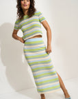 Clover Maxi Skirt - Kiwi Stripe