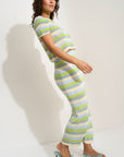 Clover Maxi Skirt - Kiwi Stripe