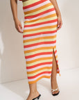 Clover Maxi Skirt - Rose Stripe