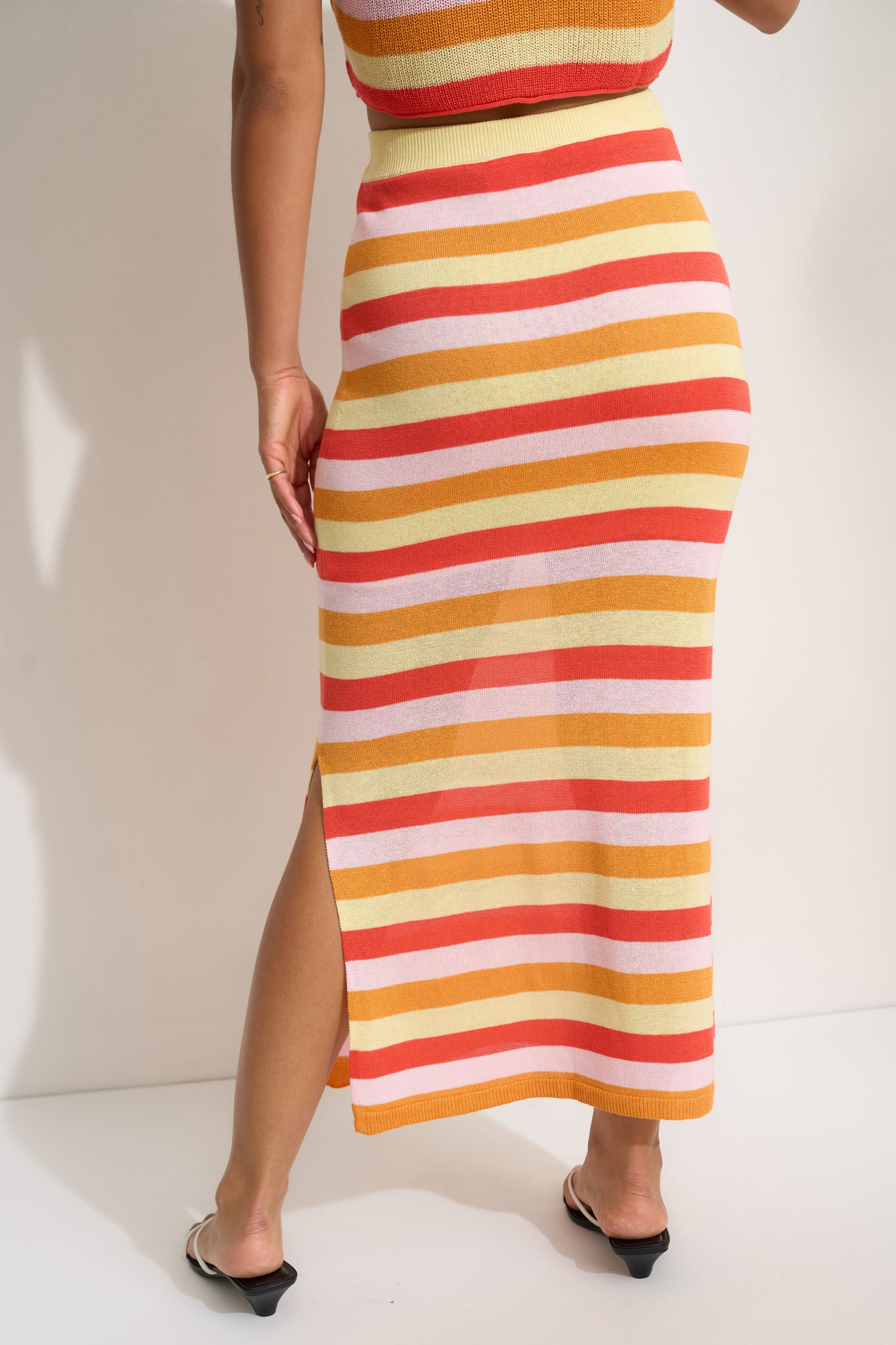 Clover Maxi Skirt - Rose Stripe