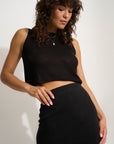 Clover Rolled Tank - Black