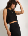 Clover Rolled Tank - Black