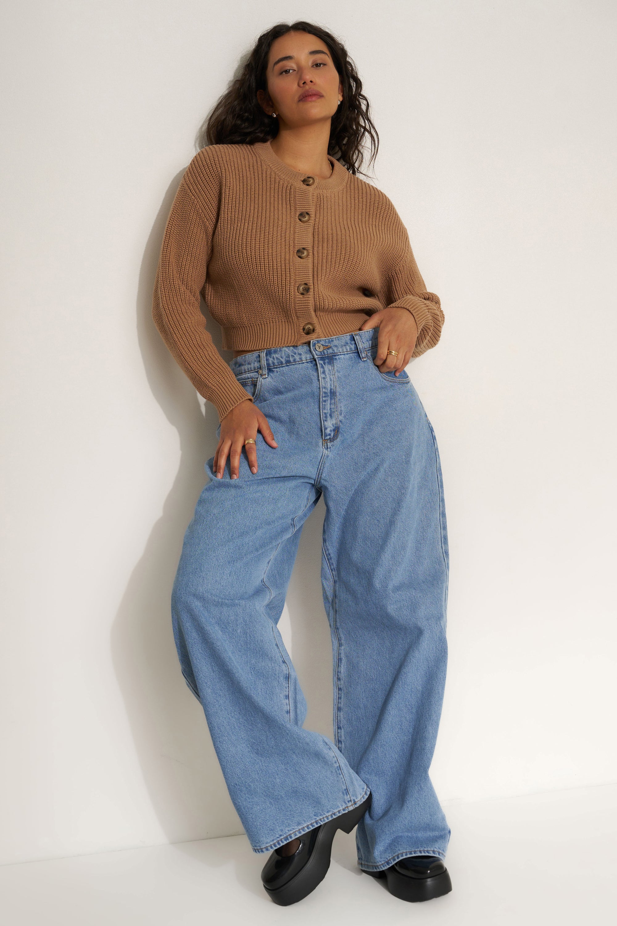 The Cropped Cardi - Camel