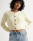 The Crop Cardi - Creme