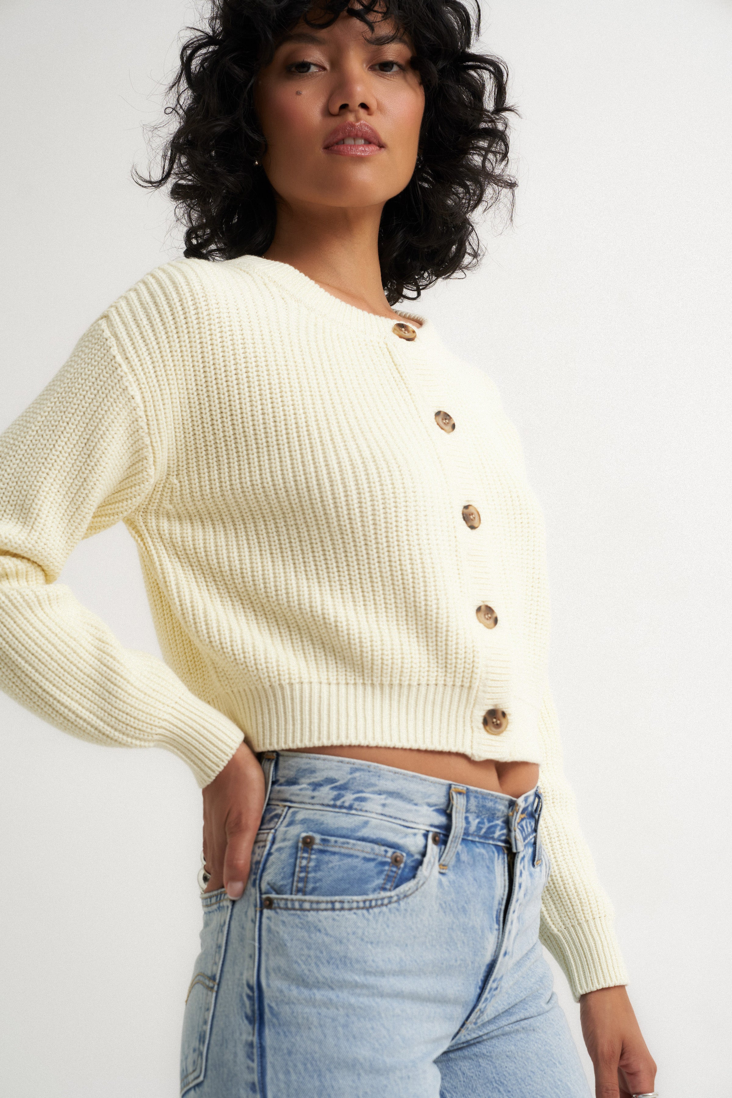 The Crop Cardi - Creme – Callahan Knitwear